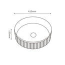 CETO CASCADE FLUTED ROUND ABOVE COUNTER BASIN MATTE BLACK 410MM