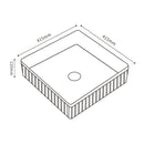 CETO CASCADE FLUTED SQUARE ABOVE COUNTER BASIN MATTE WHITE 415MM
