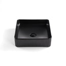 CETO CASCADE FLUTED RECTANGULAR ABOVE COUNTER BASIN MATTE BLACK 380MM