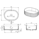 CETO ALLY FLUTED OVAL SHAPE ABOVE COUNTER BASIN GLOSS WHITE 480MM