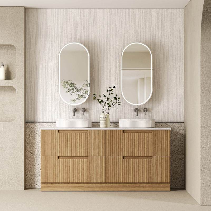 AULIC LOVINA HARVEST OAK 1800MM DOUBLE BOWL FREESTANDING VANITY