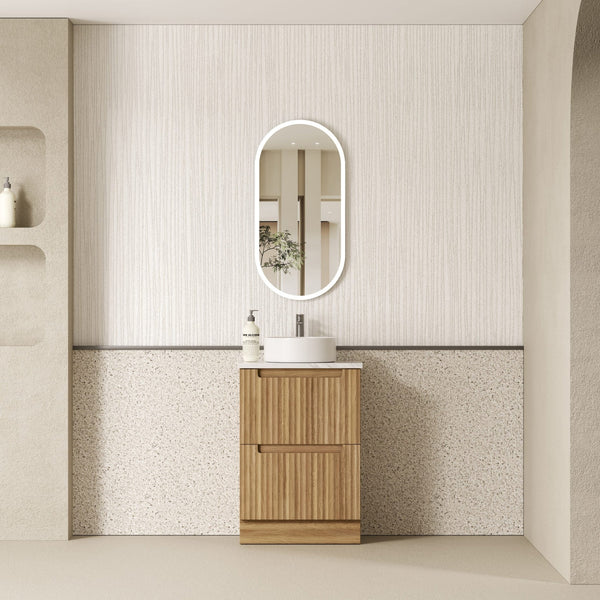 AULIC LOVINA HARVEST OAK 600MM SINGLE BOWL FREESTANDING VANITY