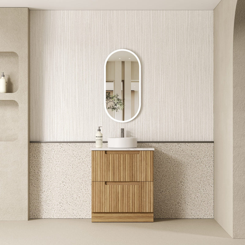 AULIC LOVINA HARVEST OAK 750MM SINGLE BOWL FREESTANDING VANITY