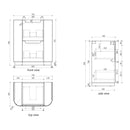 AULIC VARCELLI CURVED HARVEST OAK 750MM SINGLE BOWL FLOOR STANDING VANITY W/ QUADRO HETTICH RUNNERS