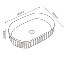 CETO CASCADE FLUTED OVAL ABOVE COUNTER BASIN MATTE BLACK 360MM