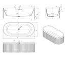 CETO CASCADE FREESTANDING BATHTUB MATTE BLACK 1700MM