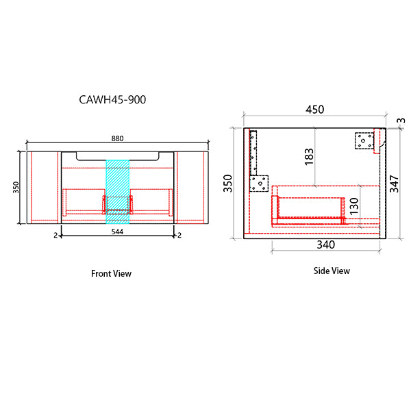 Aulic Savio Wall Hung Vanity 900MM