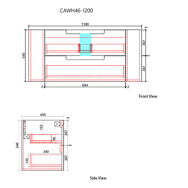 Aulic Curva Wall Hung Vanity 1200mm