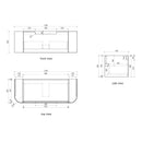 AULIC VARCELLI MONO CURVED HARVEST OAK 1200MM SINGLE BOWL WALL HUNG VANITY W/ QUADRO HETTICH RUNNERS