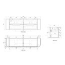 AULIC VARCELLI TIER CURVED HARVEST OAK 1800MM DOUBLE BOWL WALL HUNG VANITY W/ QUADRO HETTICH RUNNERS
