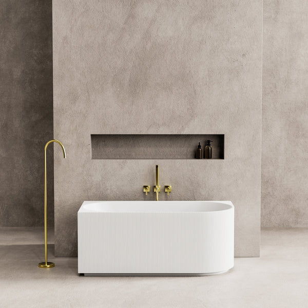 CETO CAPRI FREESTANDING LEFT CORNER BATHTUB GLOSS WHITE (AVAILABLE IN 1500MM AND 1700MM)