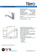 NERO CLASSIC Swivel Basin Mixer / Chrome