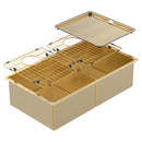 ABEY PIAZZA DOUBLE BOWL KITCHEN SINK EUREKA GOLD 758MM
