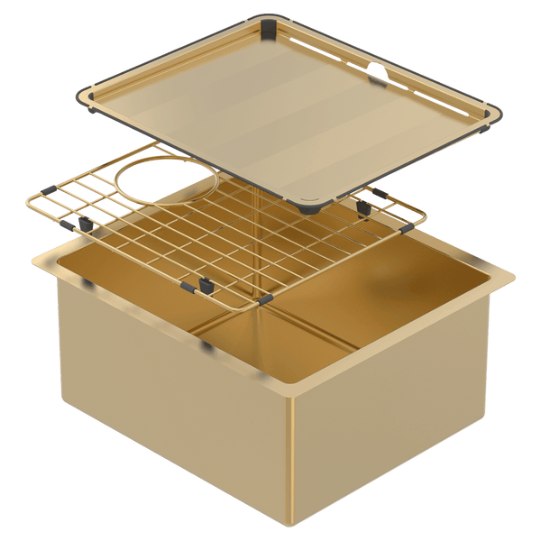 ABEY PIAZZA SINGLE BOWL KITCHEN SINK EUREKA GOLD 390MM