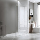 BELLA VISTA FRAMELESS FIXED PANEL SHOWER SCREEN BRUSHED SILVER