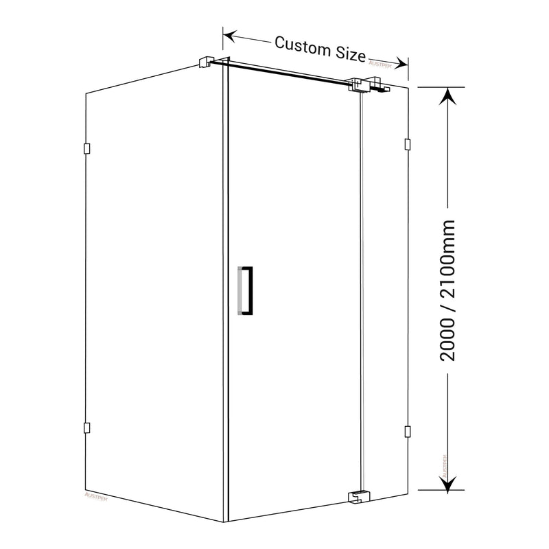 BELLA VISTA KENDRA FRAMELESS OVERLAPPED FRONT AND RETURN PANEL SHOWER SCREEN  BLACK