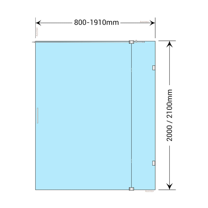 BELLA VISTA KENDRA FRAMELESS OVERLAPPED FRONT ONLY SHOWER SCREEN GUN METAL