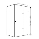 BELLA VISTA VALENTINA FRAMELESS PIVOT FRONT AND RETURN PANEL SHOWER SCREEN BRUSHED NICKEL