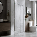 BELLA VISTA VALENTINA FRAMELESS PIVOT FRONT ONLY SHOWER SCREEN BRUSHED SILVER
