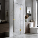 BELLA VISTA VALENTINA FRAMELESS PIVOT FRONT ONLY SHOWER SCREEN SHINY GOLD