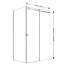 BELLA VISTA VICTORIA FRAMELESS SLIDING FRONT AND RETURN PANEL SHOWER SCREEN CHROME