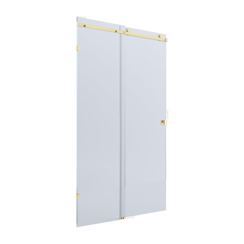 BELLA VISTA VICTORIA FRAMELESS SLIDING FRONT ONLY SHOWER SCREEN FRENCH GOLD