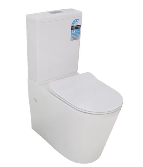 POSEIDON AVIS RIMLESS BACK TO WALL TOILET SUITE MATTE BLACK