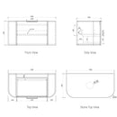 OTTI BONDI MATTE WHITE FLUTED 900MM CURVE SINGLE BOWL WALL HUNG VANITY