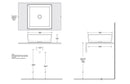 JOHNSON SUISSE VENEZIA SQUARE COUNTER TOP BASIN SAND 380MM