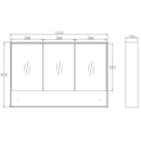 OTTI BYRON NATURAL OAK MIRROR SHAVING CABINET 1200MM