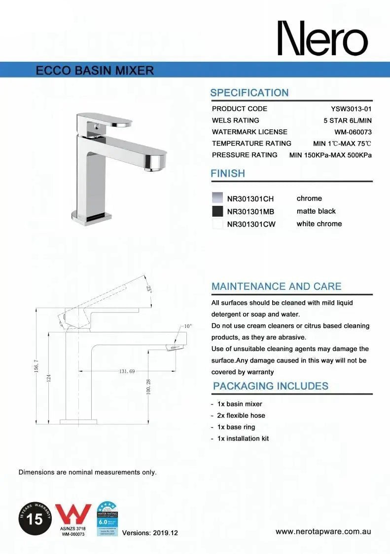 NERO ECCO Basin Mixer