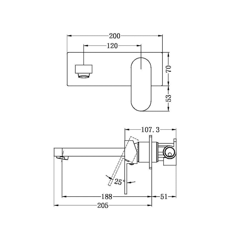 NERO ECCO Wall Basin Mixer