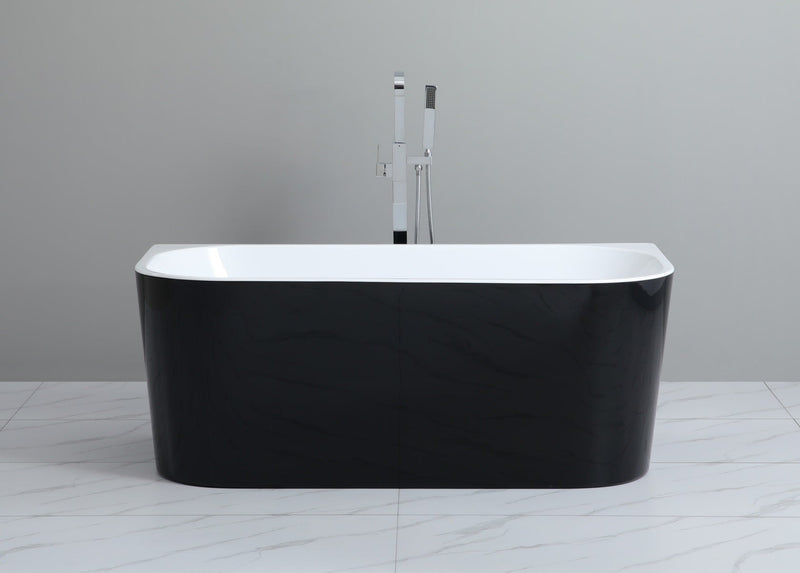 POSEIDON ELIVIA BACK TO WALL NF BATHTUB GLOSS BLACK AND GLOSS WHITE (AVAILABLE 1500MM AND 1700MM)
