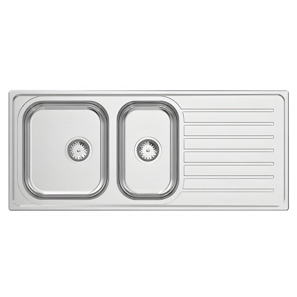 ABEY EURONOX 1 & 1/2 BOWL KITCHEN SINK STAINLESS STEEL 1160MM