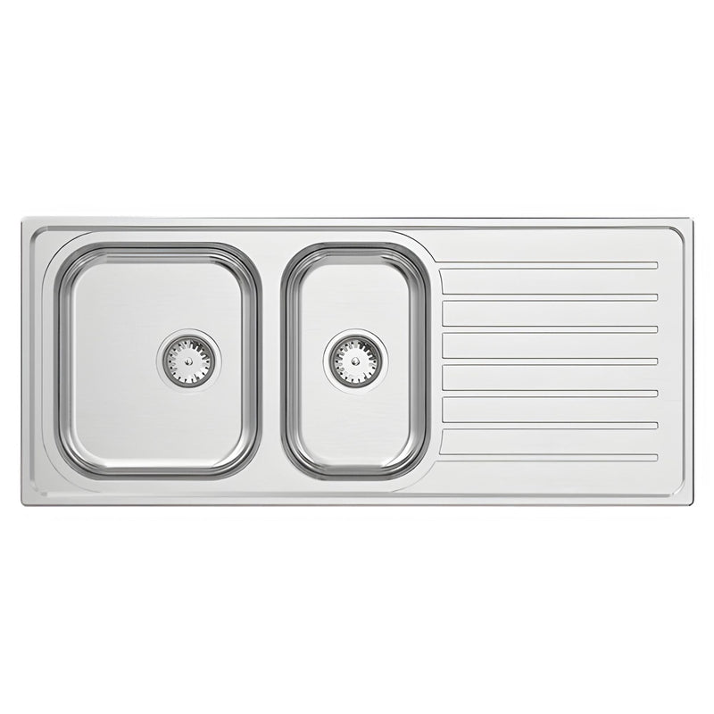 ABEY EURONOX 1 & 1/2 BOWL KITCHEN SINK STAINLESS STEEL 1160MM