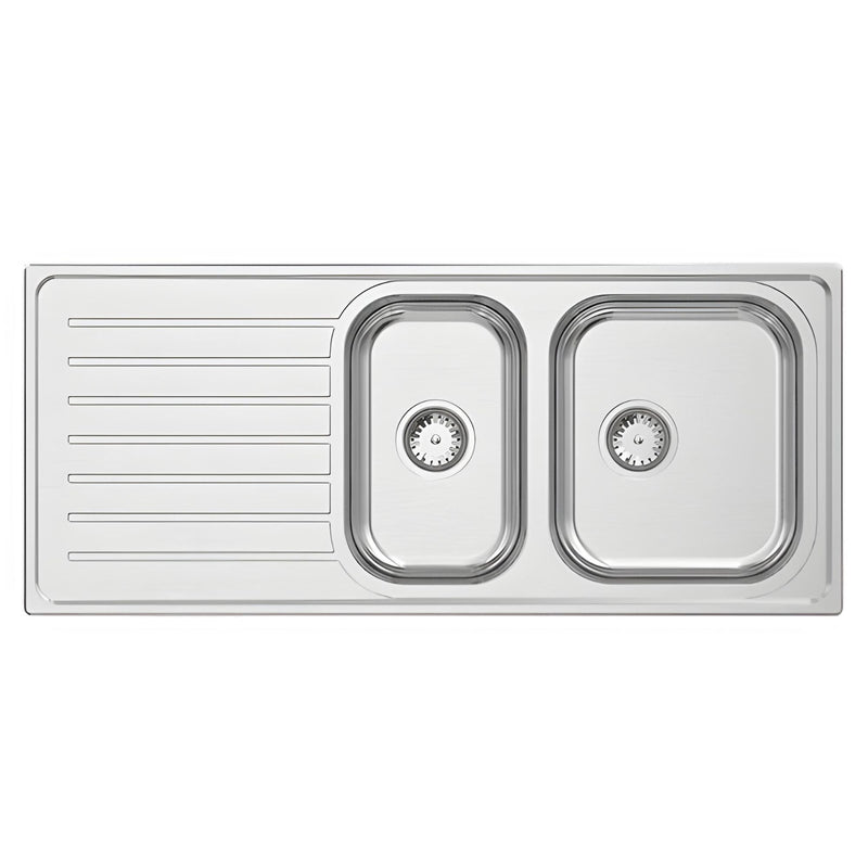 ABEY EURONOX 1 & 1/2 BOWL KITCHEN SINK STAINLESS STEEL 1160MM