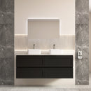 CETO FREMANTLE MATTE BLACK 1500MM DOUBLE BOWL WALL HUNG VANITY