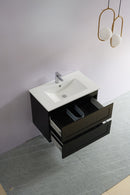 CETO FREMANTLE MATTE BLACK 750MM SINGLE BOWL WALL HUNG VANITY