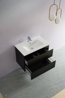 CETO FREMANTLE MATTE BLACK 750MM SINGLE BOWL WALL HUNG VANITY