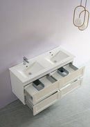 CETO FREMANTLE MATTE WHITE 1200MM DOUBLE BOWL WALL HUNG VANITY