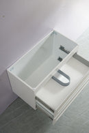 CETO FREMANTLE MATTE WHITE 900MM SINGLE BOWL WALL HUNG VANITY
