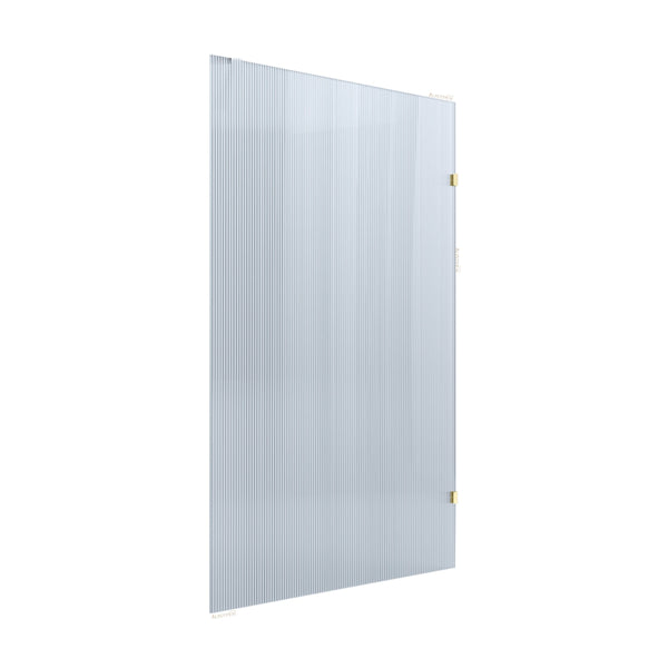 BELLA VISTA FRAMELESS REEDED FIXED PANEL SHOWER SCREEN FRENCH GOLD