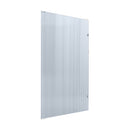 BELLA VISTA FRAMELESS REEDED FIXED PANEL SHOWER SCREEN BRUSHED SILVER