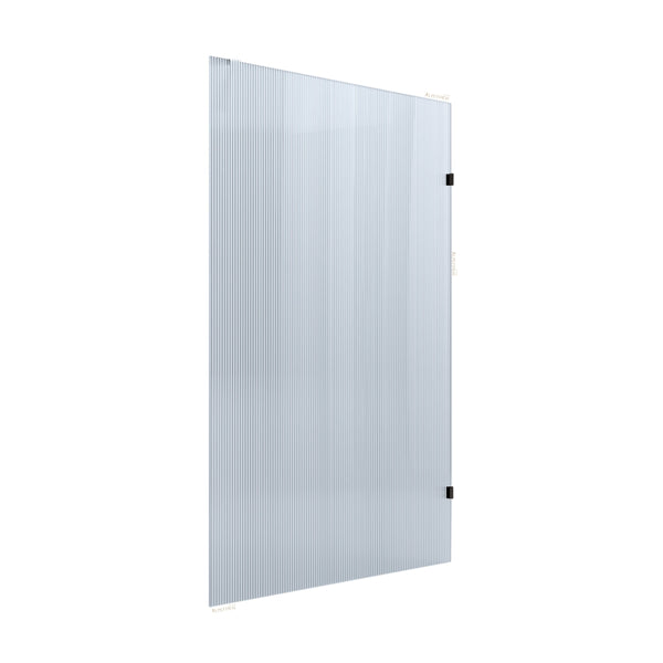BELLA VISTA FRAMELESS REEDED FIXED PANEL SHOWER SCREEN BLACK