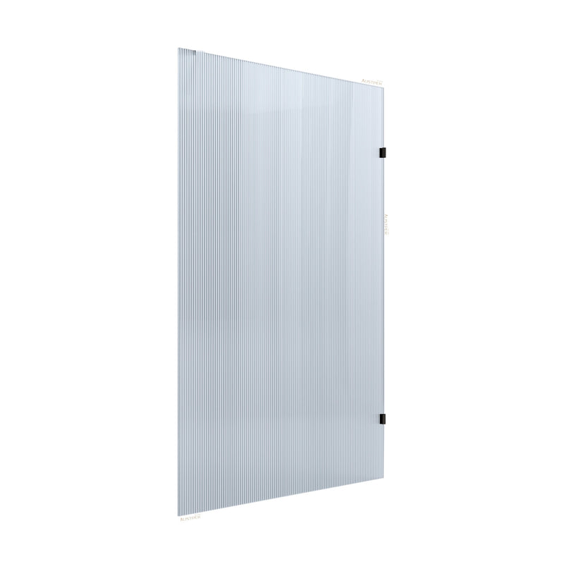 BELLA VISTA FRAMELESS REEDED FIXED PANEL SHOWER SCREEN BLACK