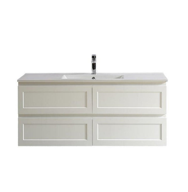 CETO FREMANTLE MATTE WHITE 1200MM SINGLE BOWL WALL HUNG VANITY