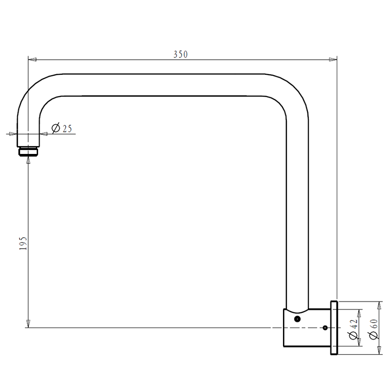 Bella Vista Mica Gooseneck Shower Arm - 350mm