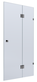 BELLA VISTA VALENTINA FRAMELESS PIVOT FRONT ONLY SHOWER SCREEN GUN METAL