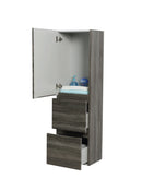 POSEIDON WALL HUNG TALL BOY DARK GREY 400MM X 1350MM
