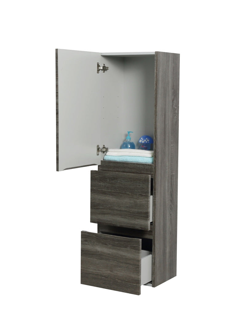 POSEIDON WALL HUNG TALL BOY DARK GREY 400MM X 1350MM